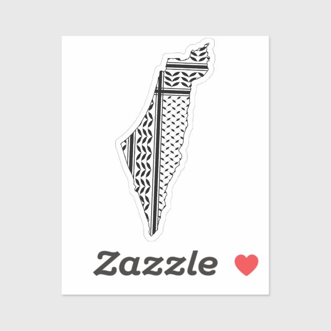 Palestine Flag and Map with Keffiyeg Pattern (Sheet)