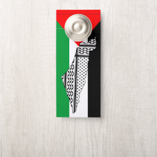 Palestine Flag and Map with Keffiyeg Pattern Door Hanger