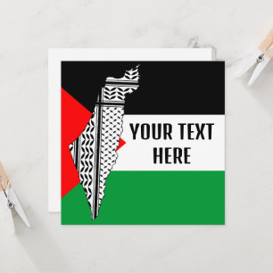 Palestine Flag and Map with Keffiyeh Pattern Invitation