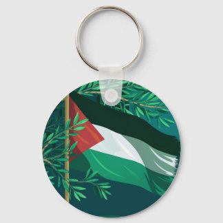 Palestine flag and olive tree key ring