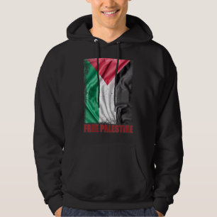 Palestine Flag Arabic Palestinian Distressed Free Hoodie