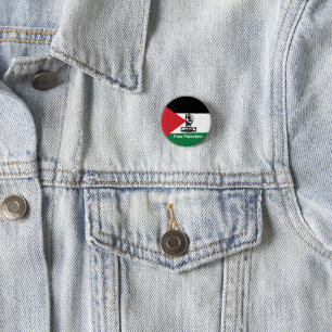  Palestine flag Arabic text 3 Cm Round Badge