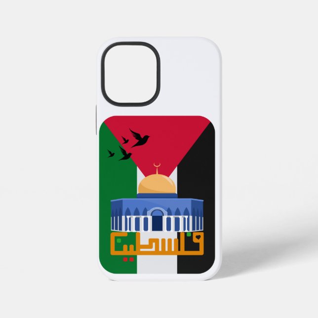  Palestine flag Arabic text iPhone Case (Back)