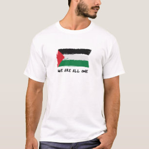 Palestine Flag Brush Art - We are all one T-Shirt