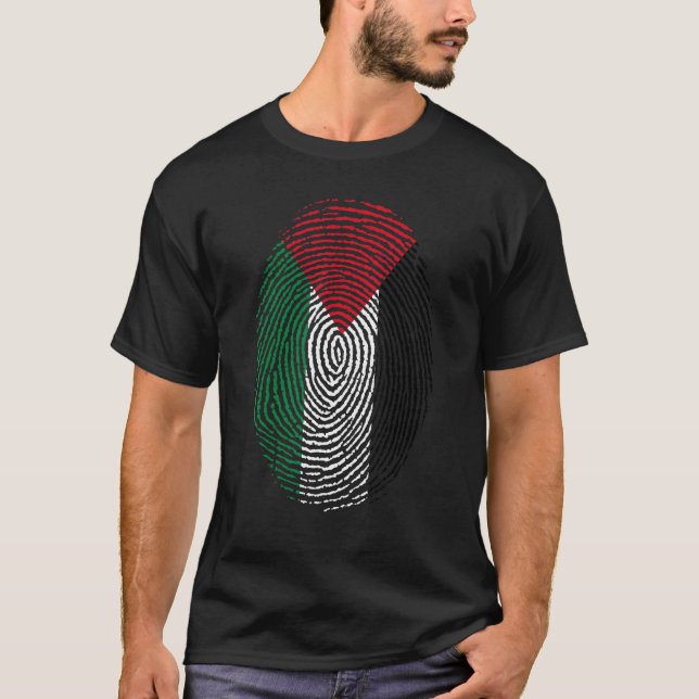 Palestine Flag Dna Fingerprint Men Women Kids T-Shirt (Front)
