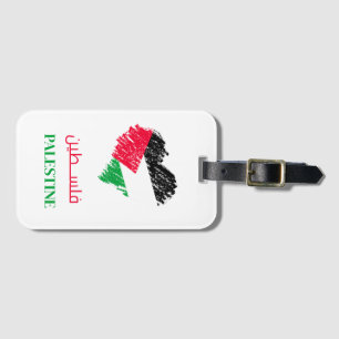 Palestine flag heart Palestinian Customised   Luggage Tag