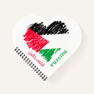 Palestine flag heart Palestinian Customised Notebook