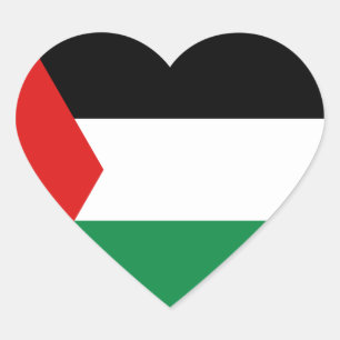 Palestine Flag Heart Sticker