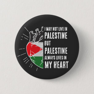 Palestine Flag Human Heart 6 Cm Round Badge