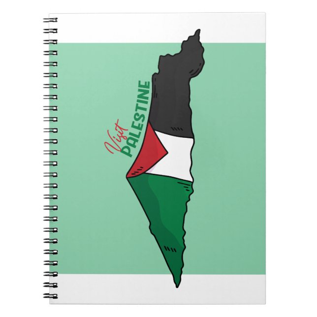 Palestine flag inside its map, Visit Palestine Notebook (Front)