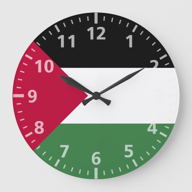 Palestine Flag Large Clock (Front)