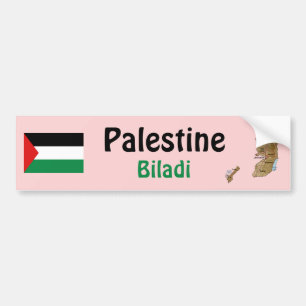 Palestine Flag + Map Bumper Sticker
