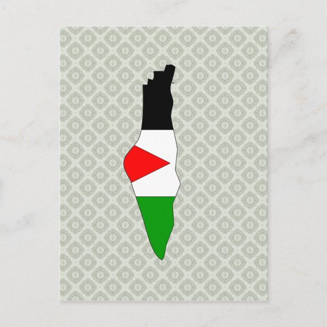 Palestine Flag Map full size Postcard (Front)