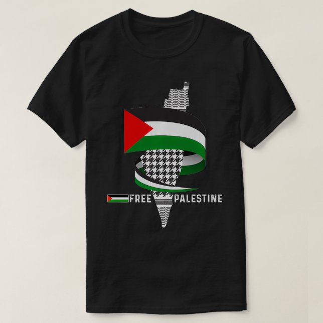 Palestine Flag Palestinians Map Free Palestine mal T-Shirt (Design Front)