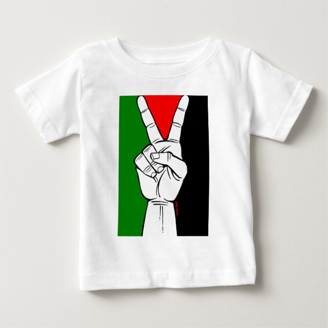 PALESTINE FLAG PEACE SIGN BABY T-Shirt (Front)