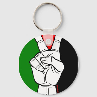 PALESTINE FLAG PEACE SIGN KEY RING