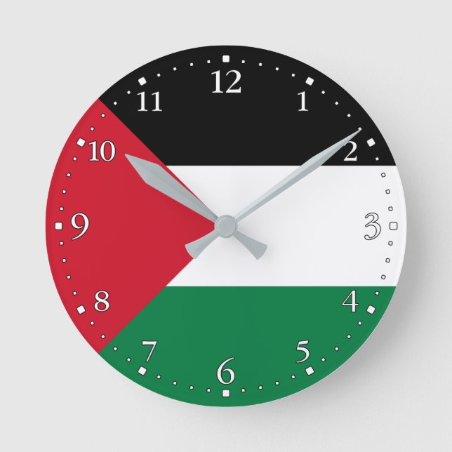 Palestine Flag Round Clock (Front)