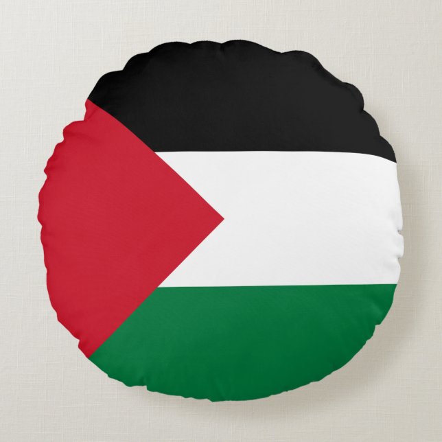 Palestine Flag Round Cushion (Front)