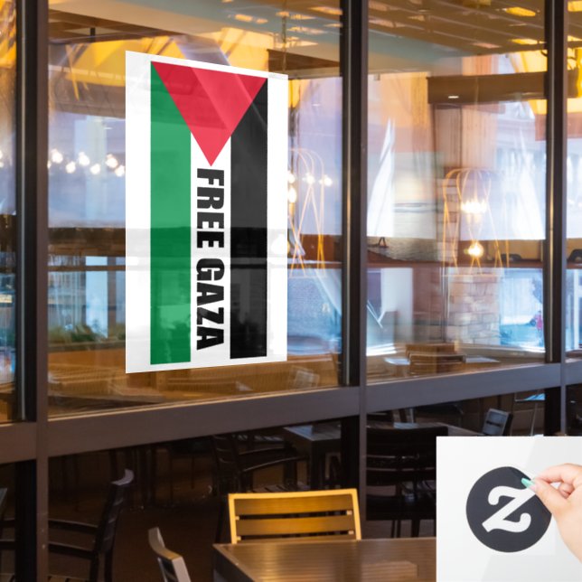 Palestine flag, Save Gaza, free Gaza (Restaurant Window)
