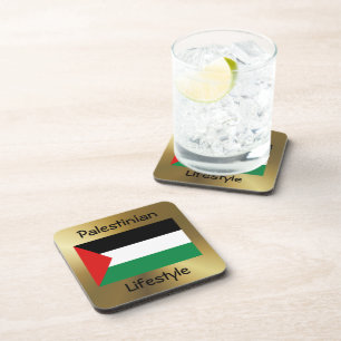 Palestine Flag+Text Coaster