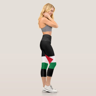 Palestine Flag Unity Peace Human Rights Yoga Capri Leggings
