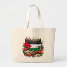 Palestine Flag with Traditional Food Tote Bag