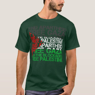 Palestine Flag Wordcloud End Apartheid T-Shirt
