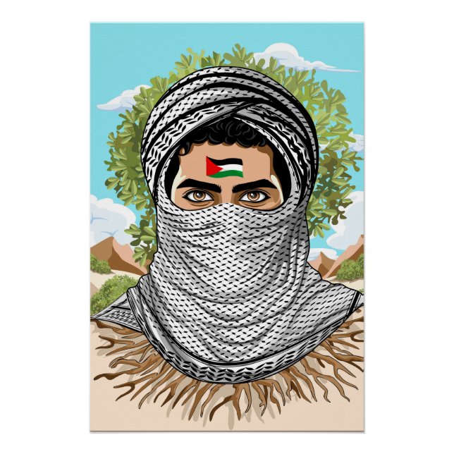 Palestine Freedom Fighter Portrait Poster (Front)