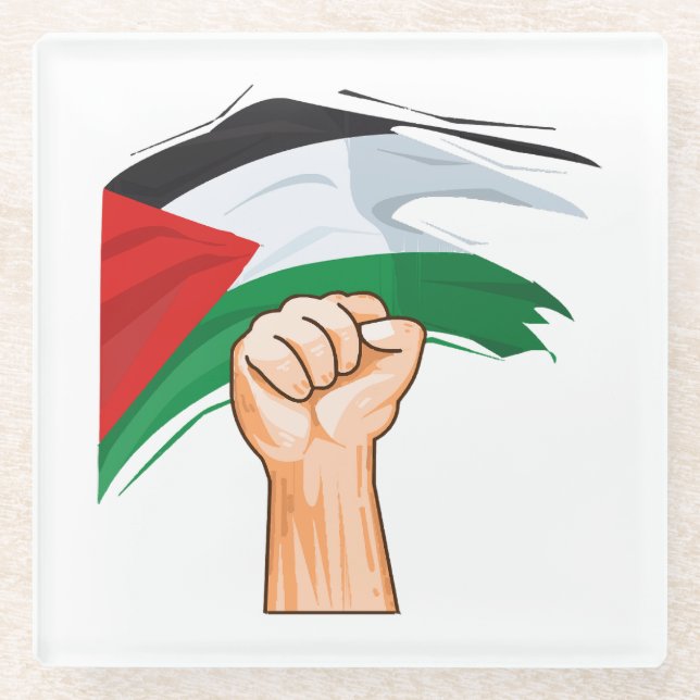 Palestine Glass Coaster (Front)