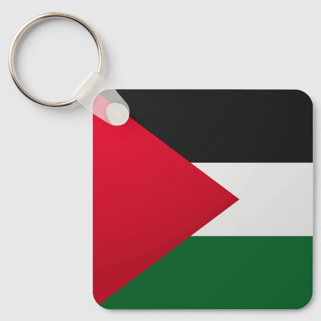 Palestine Glossy Square Flag Key Ring (Front)