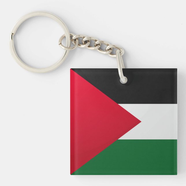 Palestine Glossy Square Flag Key Ring (Front)