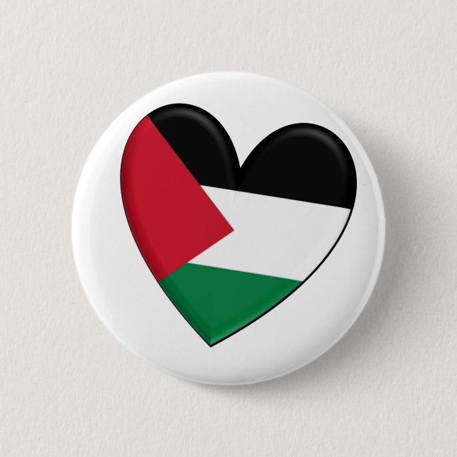 Palestine Heart Flag 6 Cm Round Badge (Front)