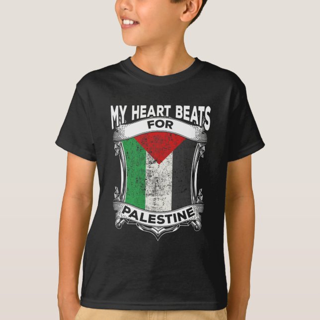 Palestine Heart Gaza Peace Palestinian Roots T-Shirt (Front)