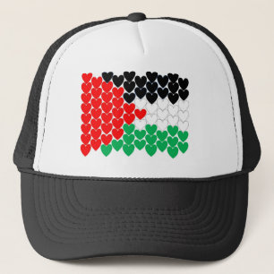 Palestine hearts trucker hat