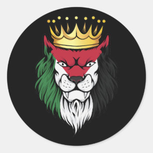 Palestine  Lion King Flag Classic Round Sticker