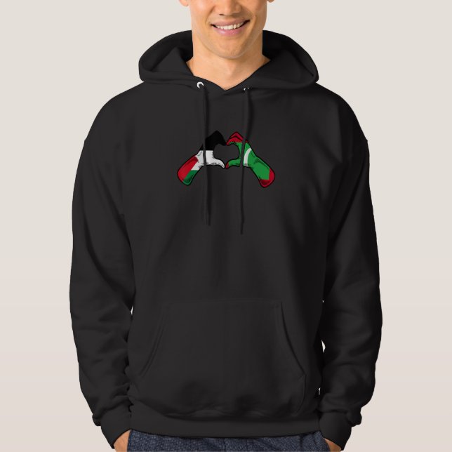 Palestine Maldives Flag   Palestinian Maldivian He Hoodie (Front)