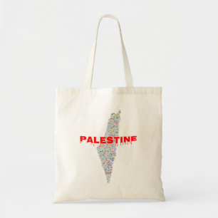 Palestine Map فلسطين   Free Palestine   Peace Love Tote Bag