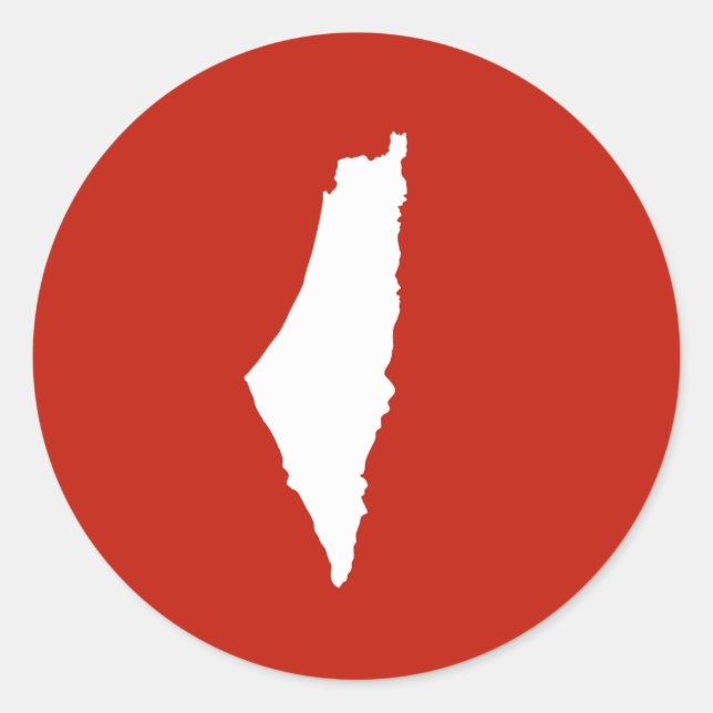 PALESTINE MAP CLASSIC ROUND STICKER (Front)