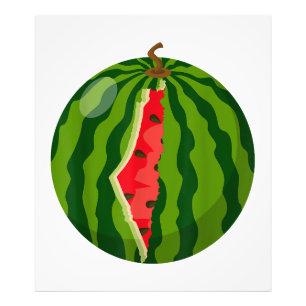 Palestine Map Watermelon Arabic Calligraphy Photo Print