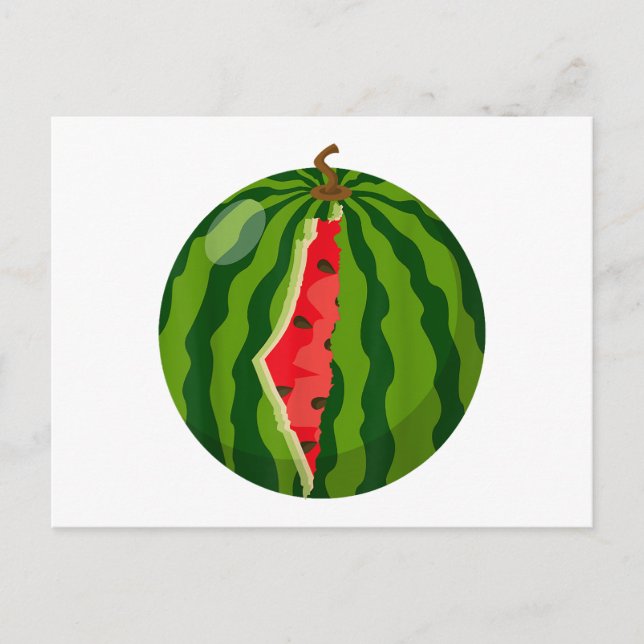 Palestine Map Watermelon Arabic Calligraphy Postcard (Front)