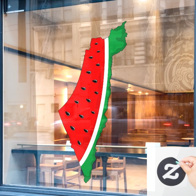 Palestine Map Watermelon Symbol of freedom (Cafe Window)