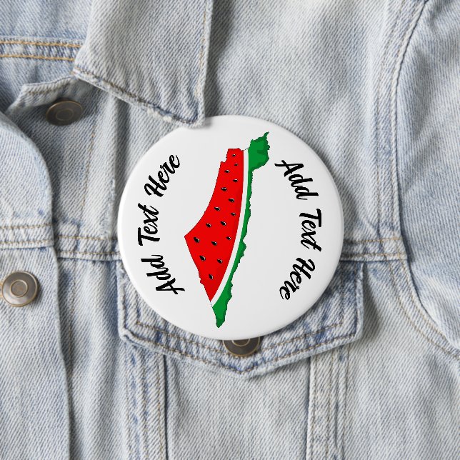 Palestine Map Watermelon Symbol of freedom 10 Cm Round Badge (In Situ)