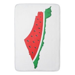 Palestine Map Watermelon Symbol of freedom Bath Mat