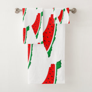 Palestine Map Watermelon Symbol of freedom Bath Towel Set