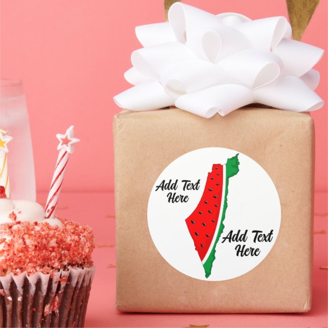 Palestine Map Watermelon Symbol of freedom Classic Round Sticker (Party)