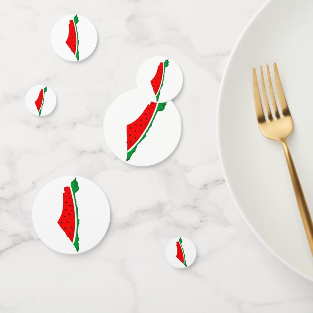 Palestine Map Watermelon Symbol of freedom  Confetti (Group)