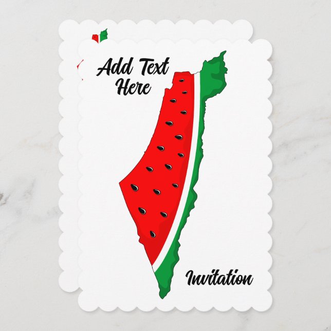 Palestine Map Watermelon Symbol of freedom Invitation (Front/Back)