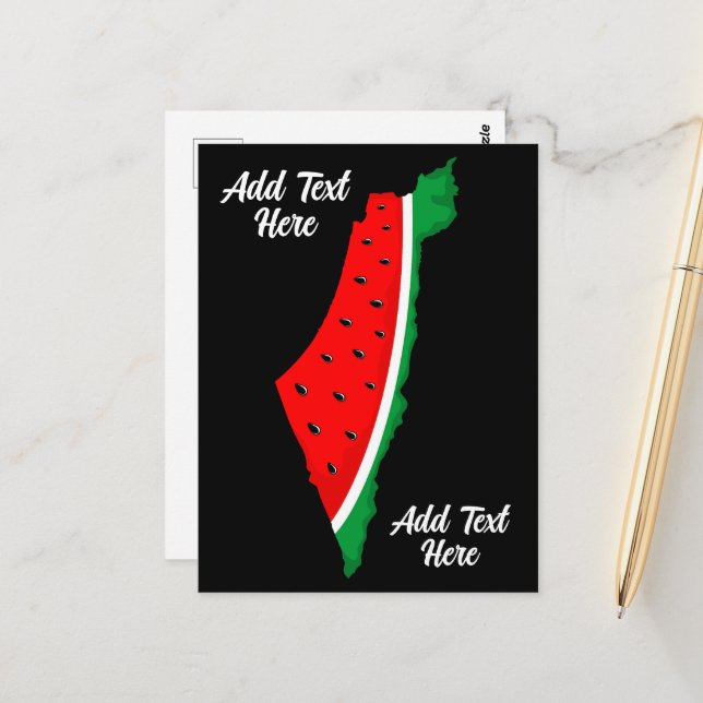 Palestine Map Watermelon Symbol of freedom Postcard (Front/Back In Situ)
