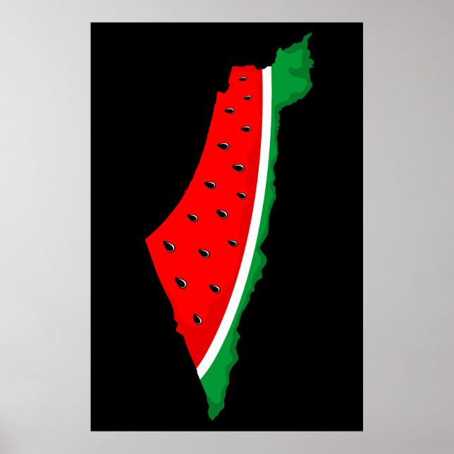 Palestine Map Watermelon Symbol of freedom Poster (Front)