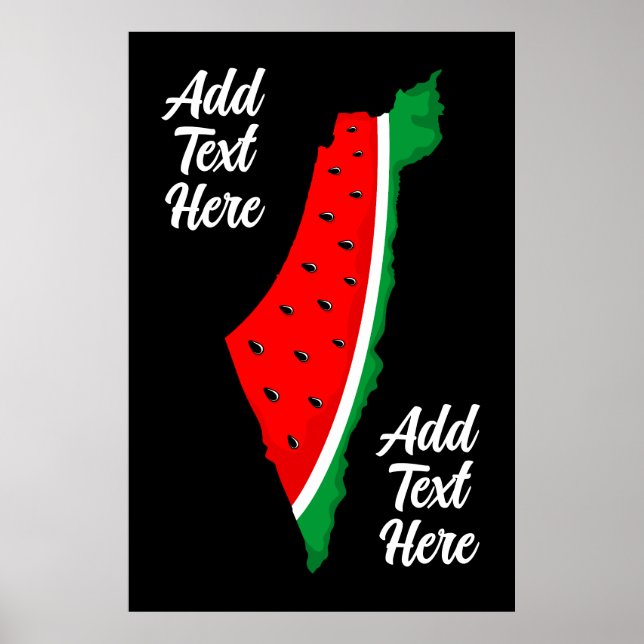 Palestine Map Watermelon Symbol of freedom Poster (Front)